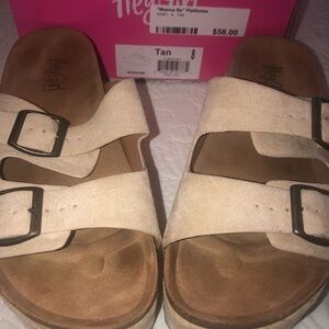 Corkys Beige Double Strap Platforms